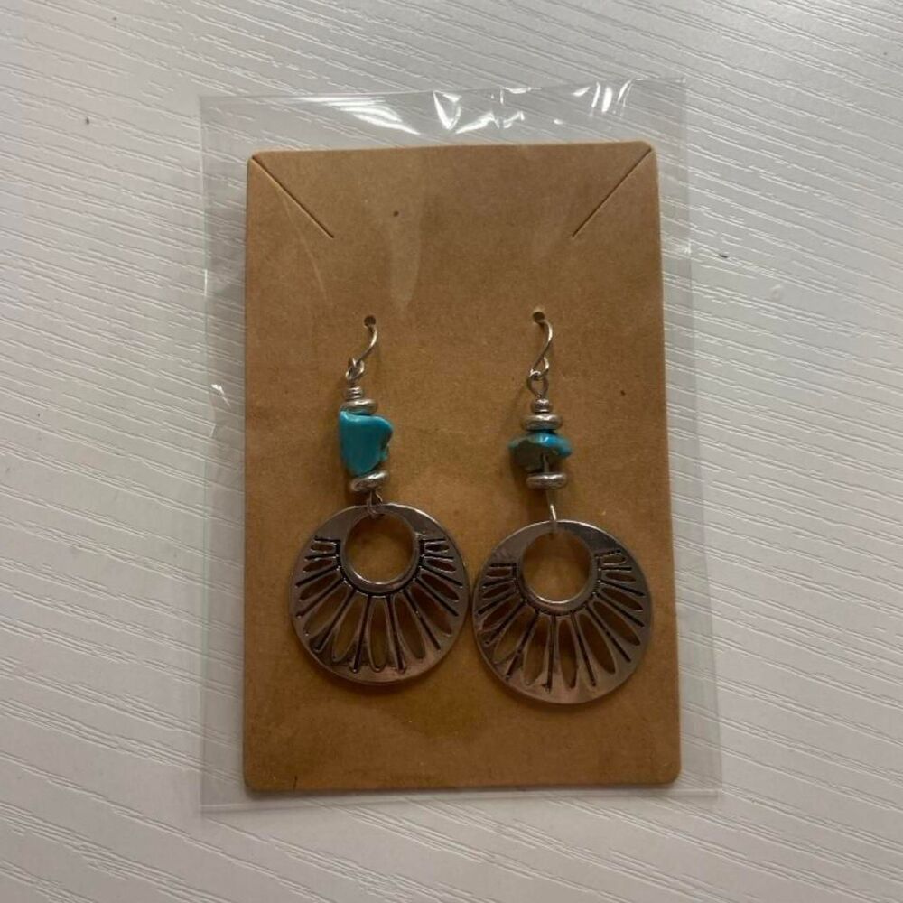 Western Silver earrings with turquoise